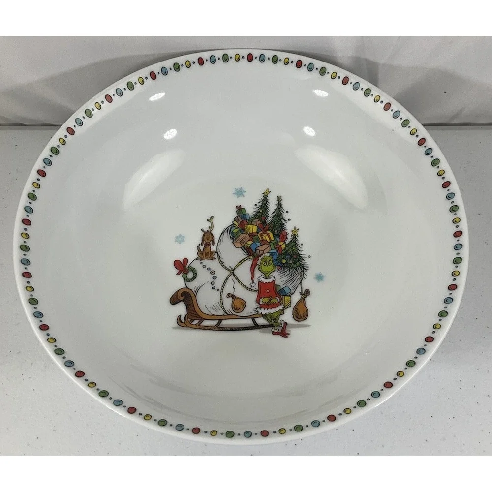 Dr. Seuss The Grinch Who Stole Christmas With Max Large Serving Bowl 9inch